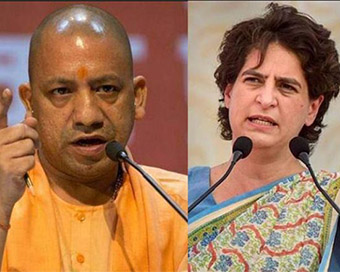 Yogi Adityanath-Priyanka Gandhi (file photo)