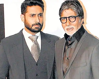 Abhishek with father Amitabh (file pic)