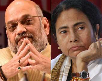 Union Home Minister Amit Shah, West Bengal CM Mamata Banerjee (file photo)