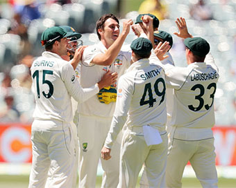 Aussie players celebrating