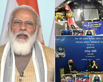 PM Modi flags off India’s first driverless train on Delhi Metro’s Magenta Line