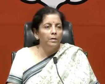 Finance Minister Nirmala Sitharaman (file photo)