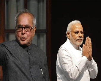 President Pranab Mukherjee and Prime Minister Narendra Modi (file photo)