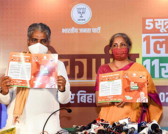 BJP releases manifesto for Bihar polls, promises free Covid vaccine