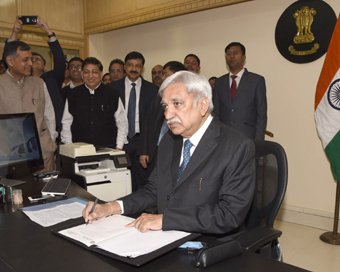 New Delhi: Sunil Arora takes charge as the new Chief Election Commissioner (CEC) of India, in New Delhi on Dec 2, 2018. (Photo: IANS/PIB)