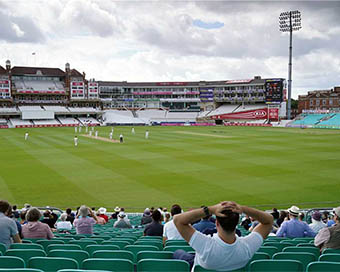 Spectators attend Surrey-Middlesex friendly at the Oval