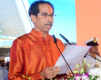 Mumbai: Uddhav Thackeray takes oath as the 17th Chief Minister of Maharashtra during his swearing-in ceremony in Mumbai on Nov 28, 2019. (Photo: IANS)